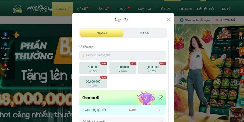 Lưu ý quan trọng cho người chơi khi nạp tiền K8CC