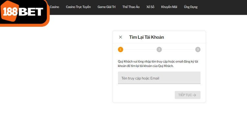 Xử lý khi quên mật khẩu 188bet