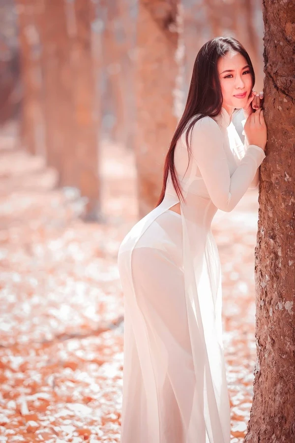 Hình áo dài khoe mông to nóng bỏng gợi cảm