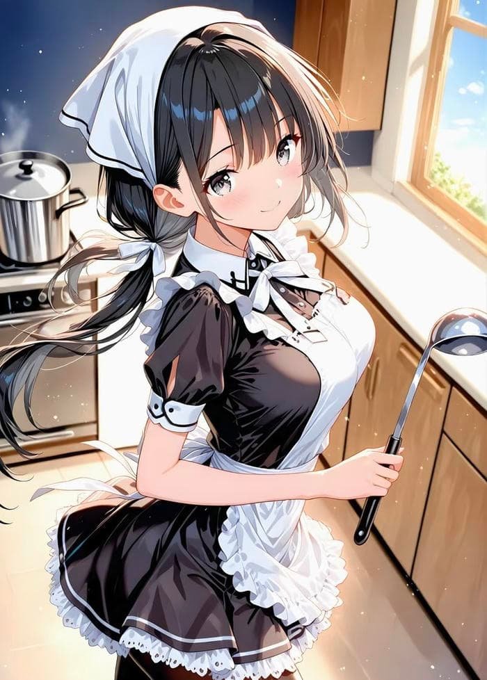 Ảnh anime hầu gái mang phong cách dễ thương tinh tế