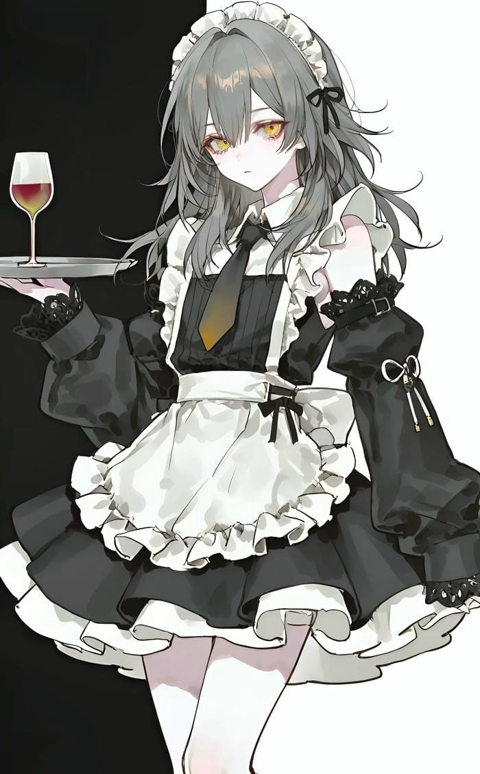 Ảnh anime hầu gái tạo điểm nhấn cho không gian số