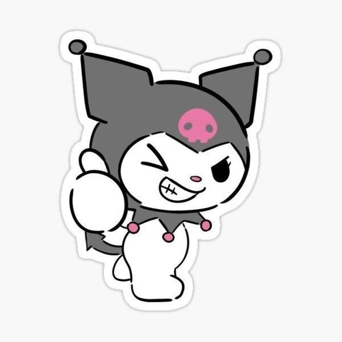 Ảnh nhãn dán kuromi trạng thái tinh nghịch