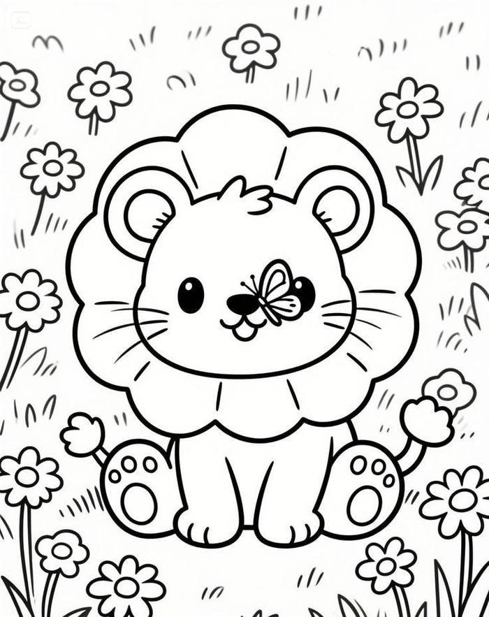 Ảnh tô màu con sư tử cho giờ nghệ thuật tại lớp