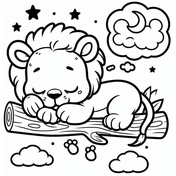 Ảnh tô màu con sư tử cho hoạt động ngoại khóa trên lớp