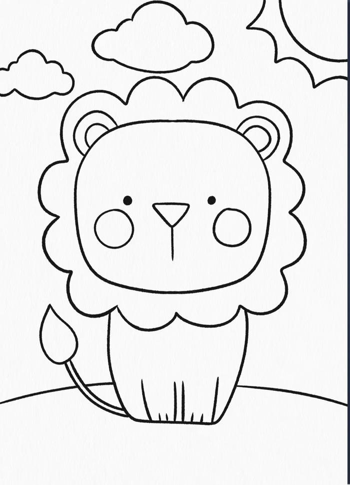 Ảnh tô màu con sư tử dành cho chương trình học mỹ thuật