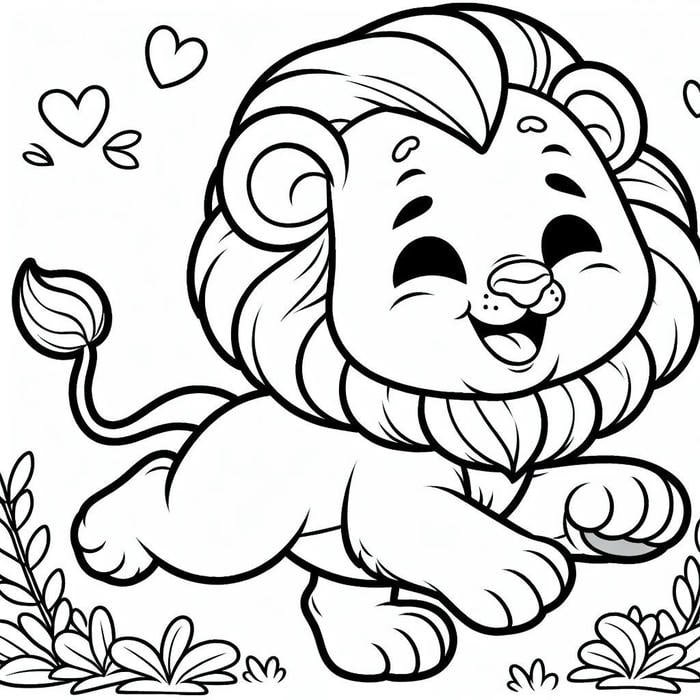 Ảnh tô màu con sư tử hỗ trợ phát triển thẩm mỹ về màu sắc