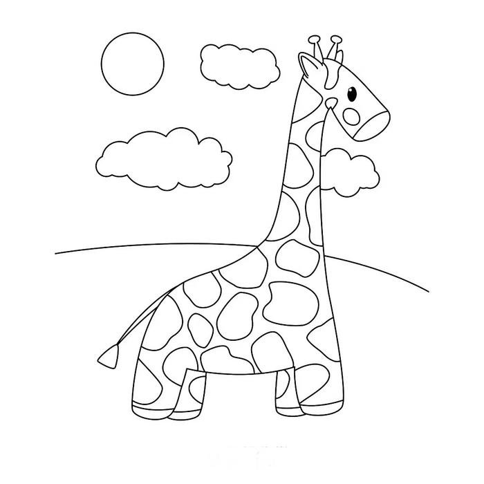 Ảnh tô màu hươu cao cổ mô phỏng đặc điểm sinh học rõ ràng