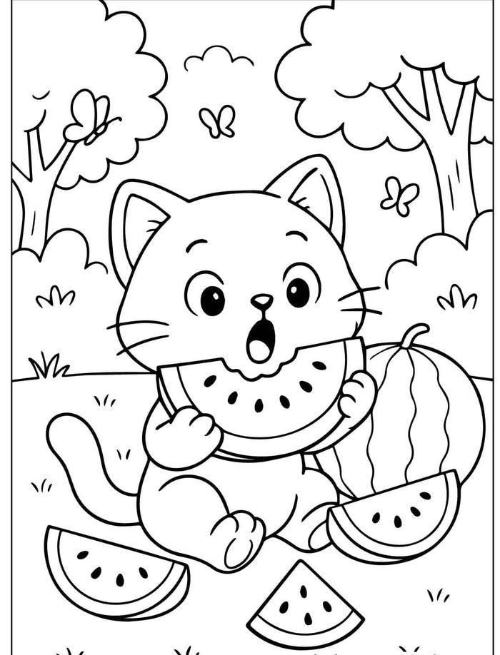 Ảnh tranh tô màu con mèo có diện mạo dễ nhận ra cho trẻ