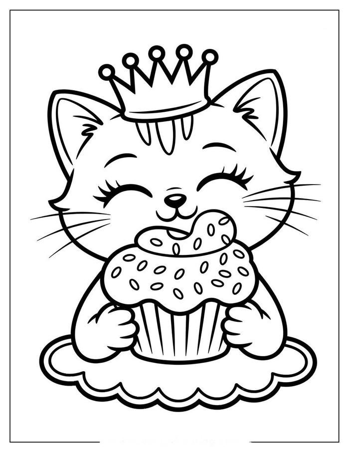 Ảnh tranh tô màu con mèo mang nét đáng yêu cho trẻ nhỏ