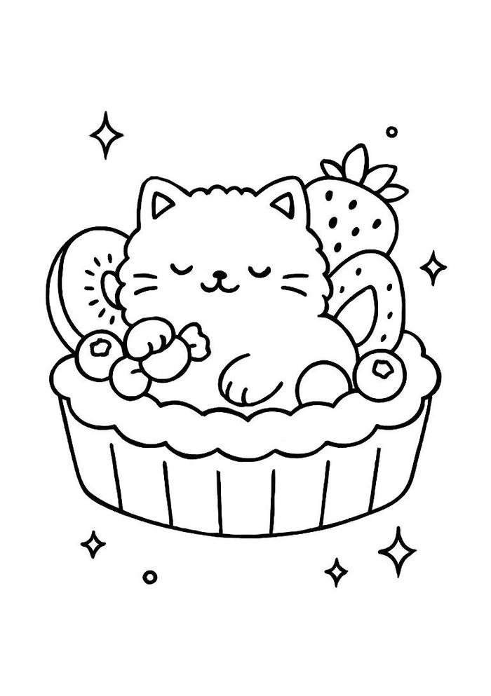 Ảnh tranh tô màu con mèo sở hữu hình tượng quen thuộc cho bé