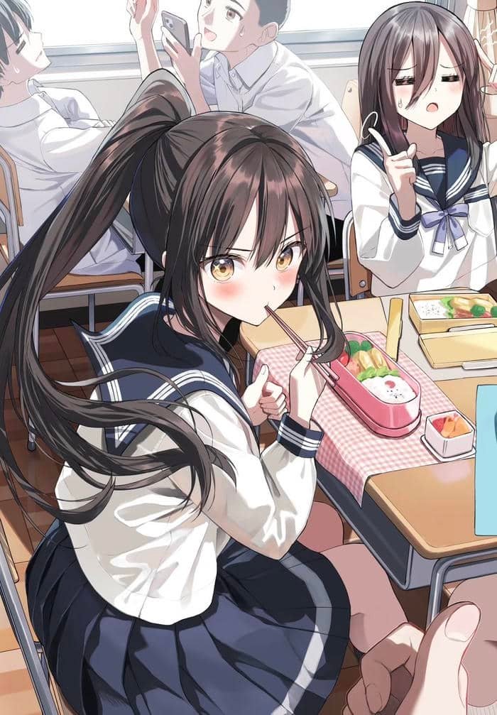 Bức ảnh anime nữ thể hiện cảm xúc nhẹ nhàng