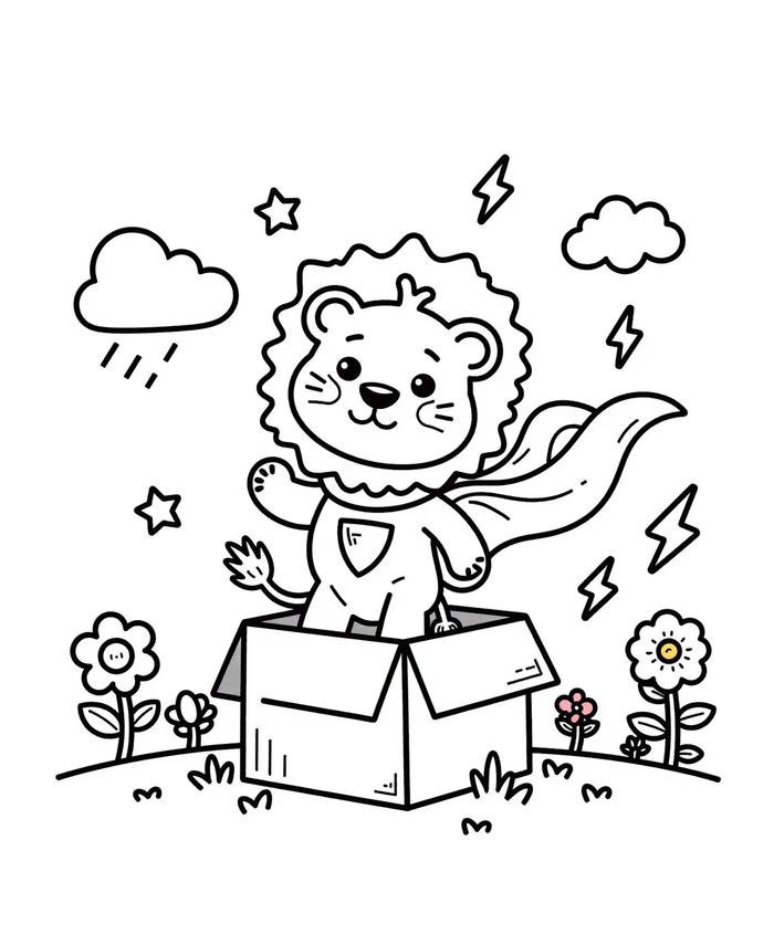 Bức ảnh tô màu con sư tử cho giờ thư giãn