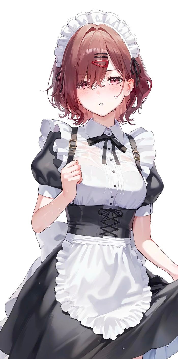 Bức hình anime hầu gái thể hiện tạo hình chỉn chu