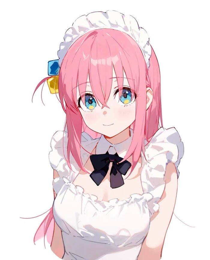 Bức hình thể hiện ảnh anime hầu gái với nét vẽ mềm mại