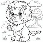 Bức hình tô màu con sư tử dùng trong giáo dục