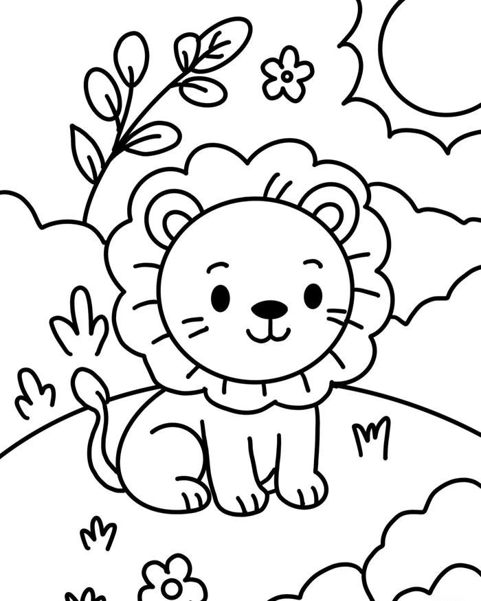 Bức hình tô màu con sư tử phục vụ sáng tạo cá nhân