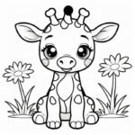 Bức hình tô màu hươu cao cổ dành cho trẻ học kiến thức tự nhiên