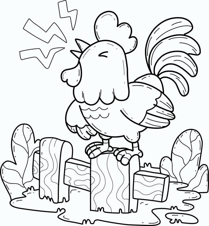 Bức hình tranh tô màu con gà giúp trẻ em rèn tay
