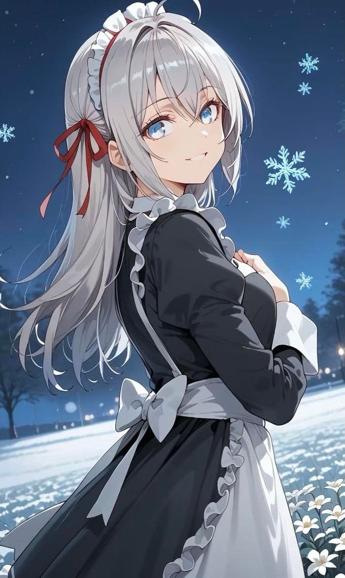 Hình ảnh anime hầu gái mang phong cách nhân vật cổ điển