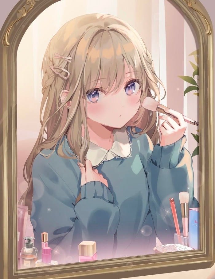 Hình ảnh anime nữ mang cảm xúc nhẹ nhàng