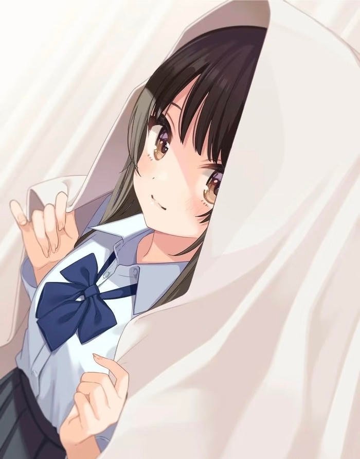 Hình ảnh anime nữ thể hiện cảm xúc dịu dàng