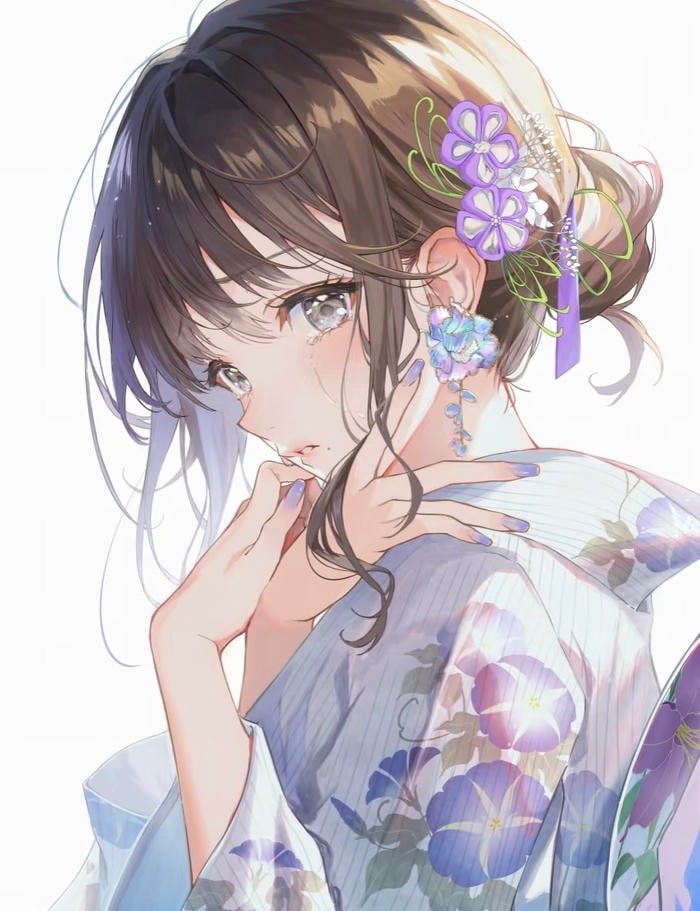 Hình ảnh anime nữ với ánh nhìn dịu dàng