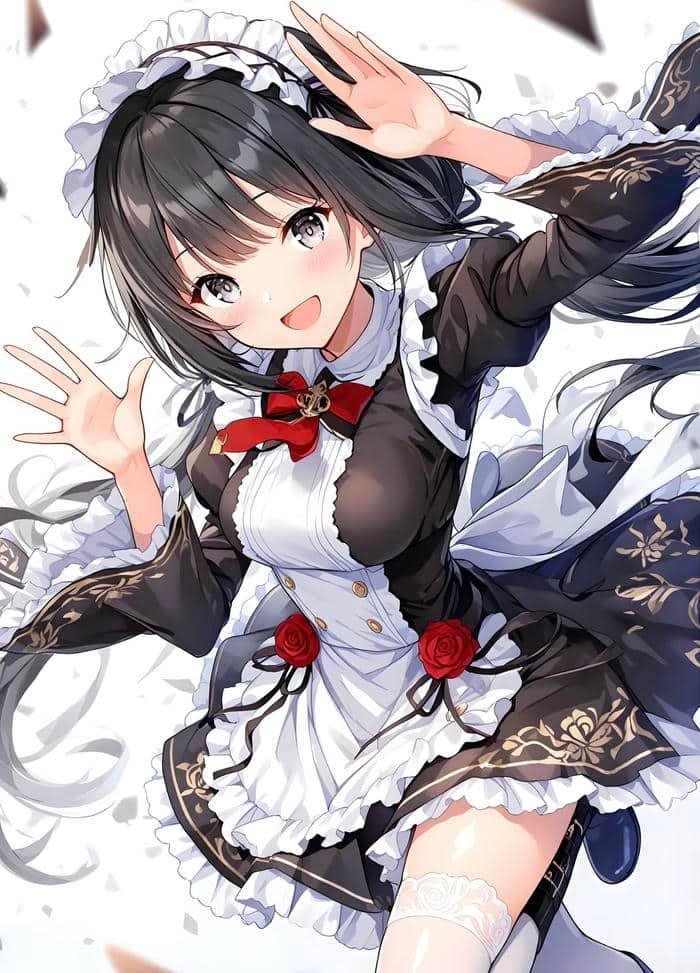 Hình ảnh khắc họa ảnh anime hầu gái trong không gian nhẹ nhàng