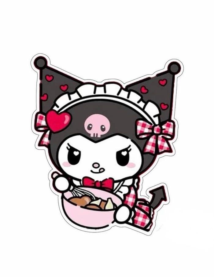Hình ảnh nhãn dán kuromi cảm xúc lạ lùng