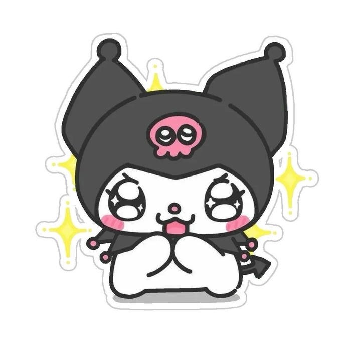 Hình ảnh nhãn dán kuromi đôi mắt long lanh