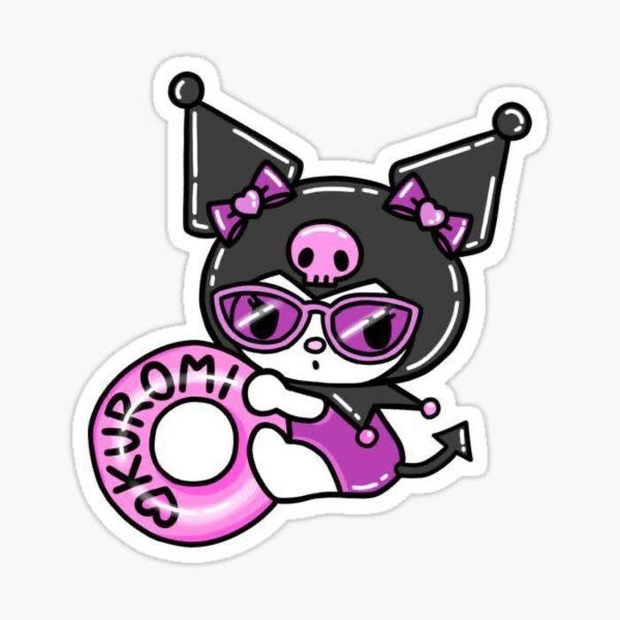 Hình ảnh nhãn dán kuromi pha đáng yêu