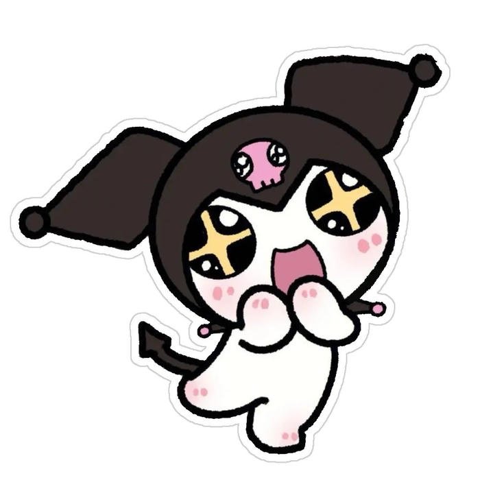Hình ảnh nhãn dán kuromi trạng thái nũng nịu