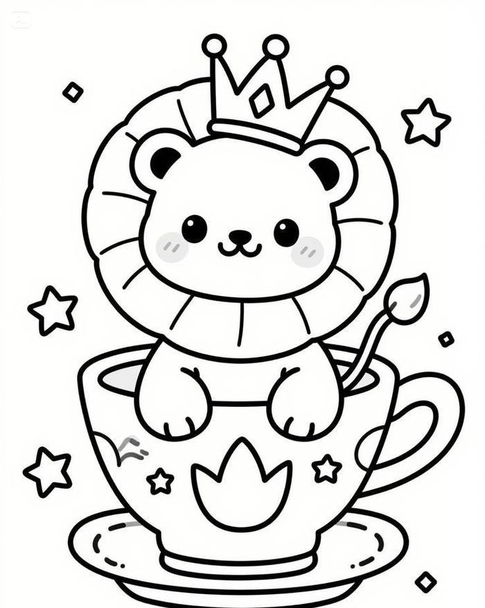 Hình ảnh tô màu con sư tử giúp rèn luyện kiên trì