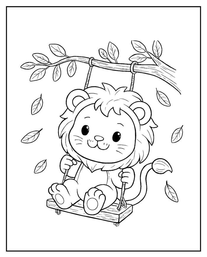 Hình ảnh tô màu con sư tử phù hợp nhiều độ tuổi tô màu