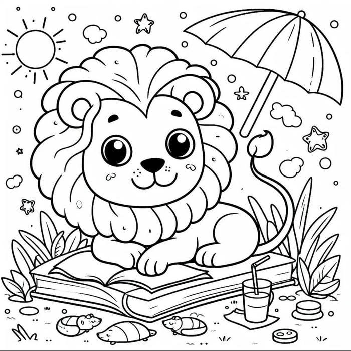 Hình ảnh tô màu con sư tử tăng khả năng ghi nhớ