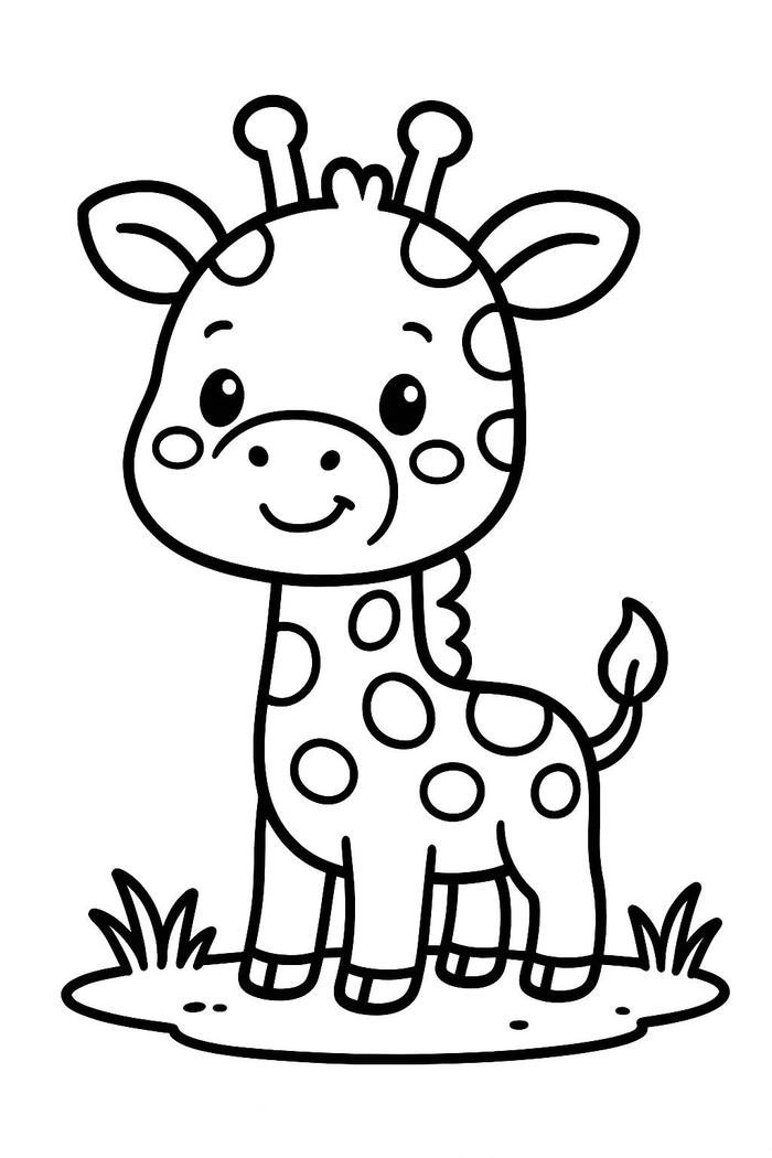 Hình ảnh tô màu hươu cao cổ minh họa hệ sinh thái thảo nguyên