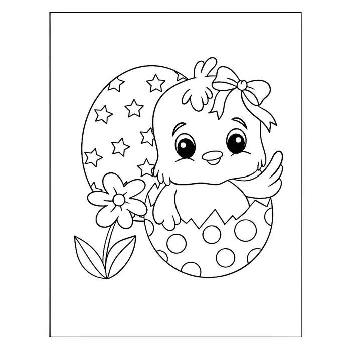 Hình ảnh tranh tô màu con gà dành cho trẻ em mới tập tô