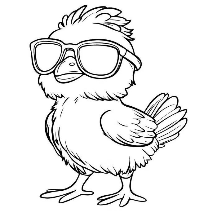 Hình ảnh tranh tô màu con gà dành cho trẻ em tập tô cơ bản