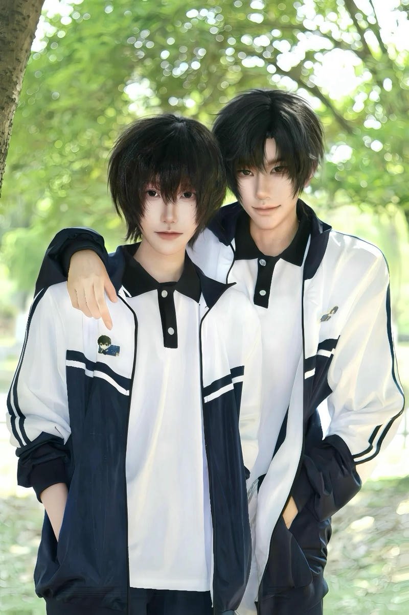 Hình cosplay đam mỹ nhóm nam sinh đồng phục thể dục năng động