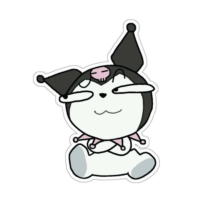 Hình nhãn dán kuromi pha bướng nhẹ