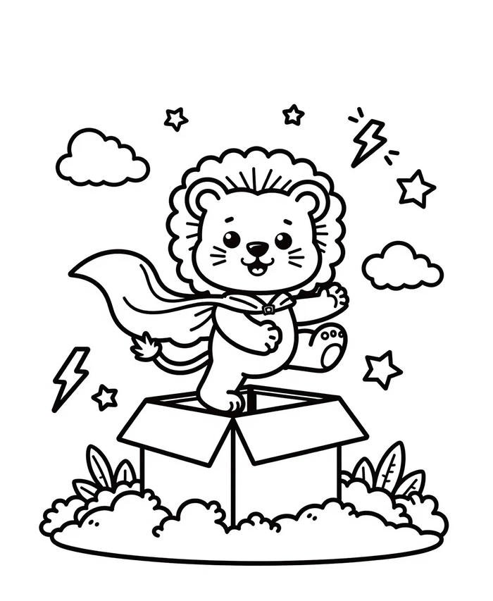 Hình tô màu con sư tử phát triển cảm nhận về màu sắc