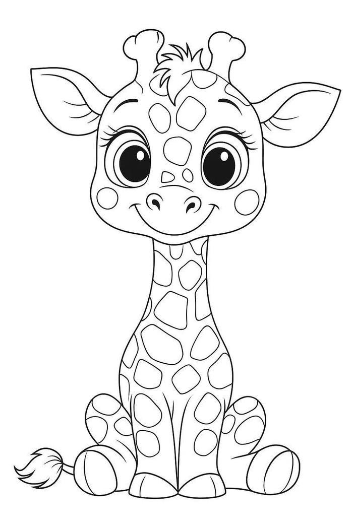 Hình tô màu hươu cao cổ phản ánh loài động vật cổ dài