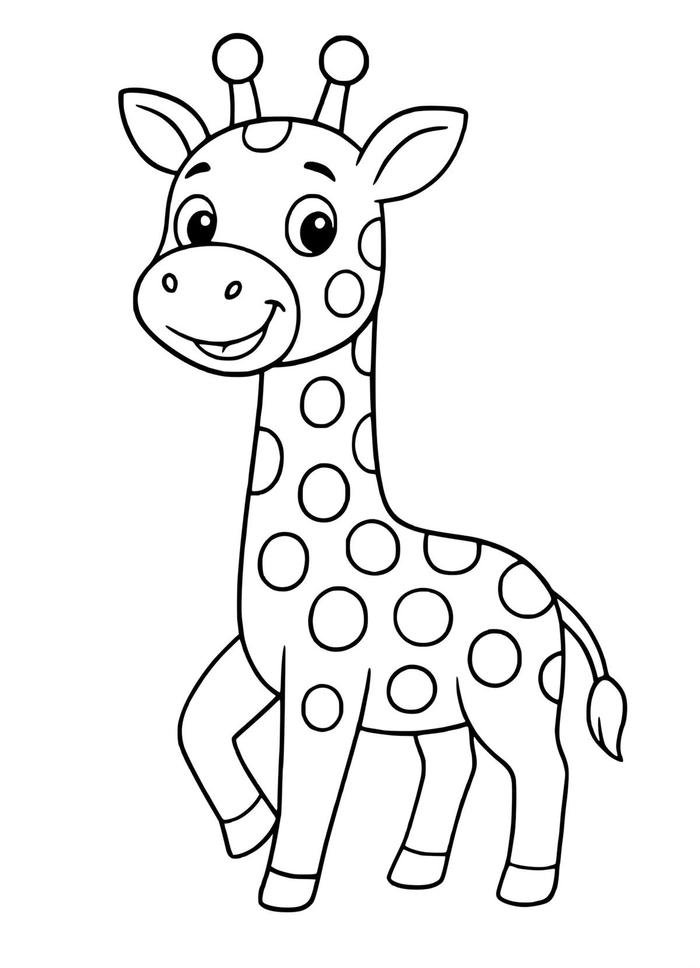 Hình tô màu hươu cao cổ phục vụ trẻ học về sinh vật học