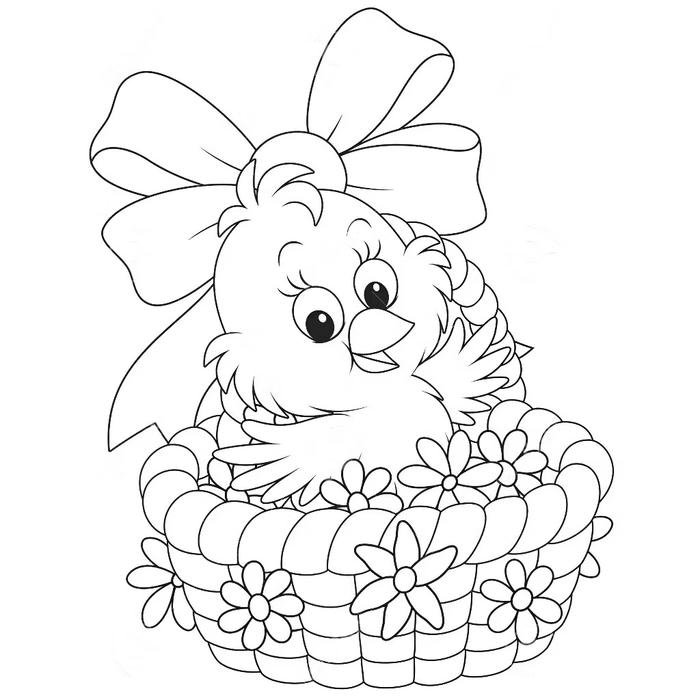 Hình tranh tô màu con gà dành cho trẻ em luyện tô cơ bản