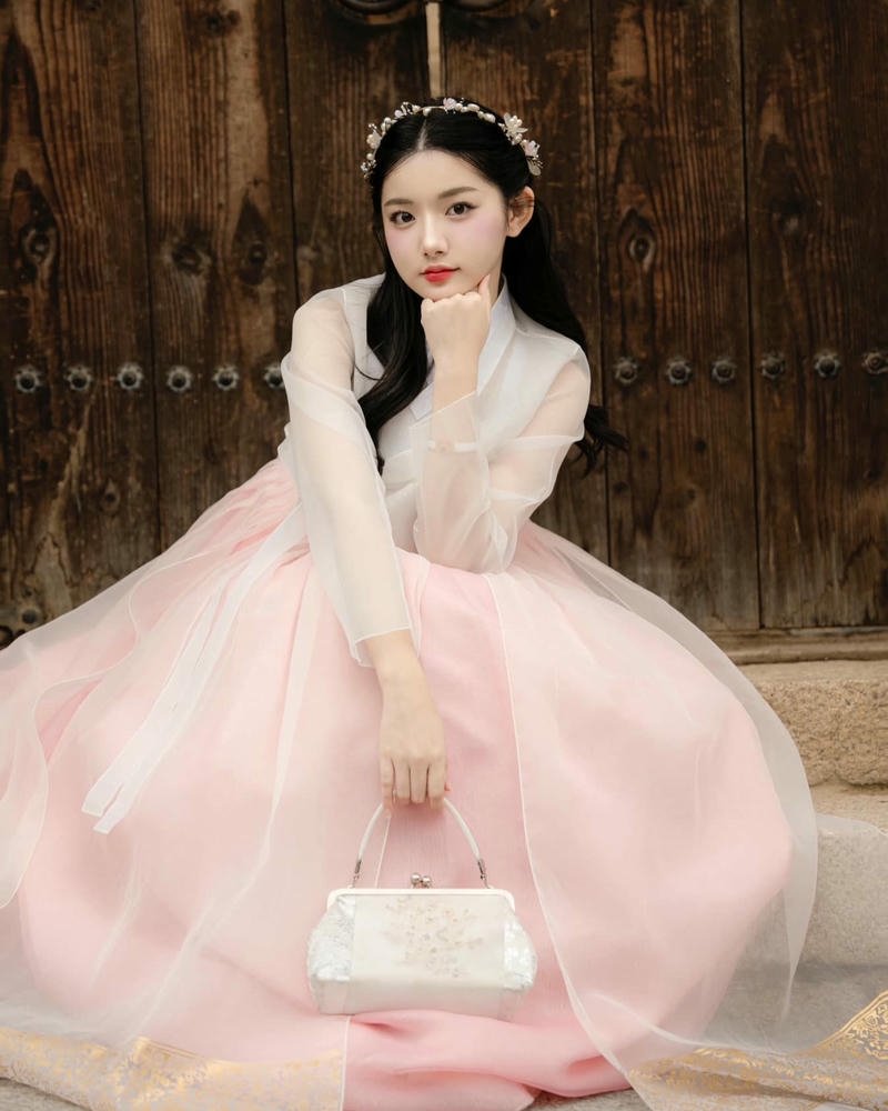 Quỳnh Trương dễ thương mặc váy công chúa hồng bồng bềnh