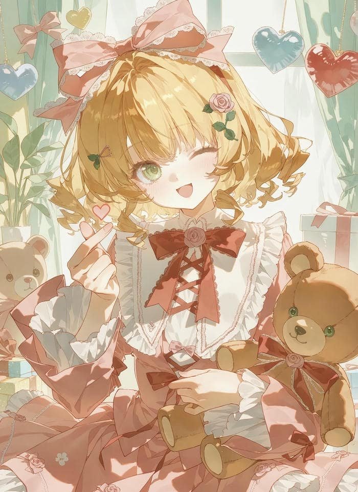 ảnh anime nữ cute vui tươi