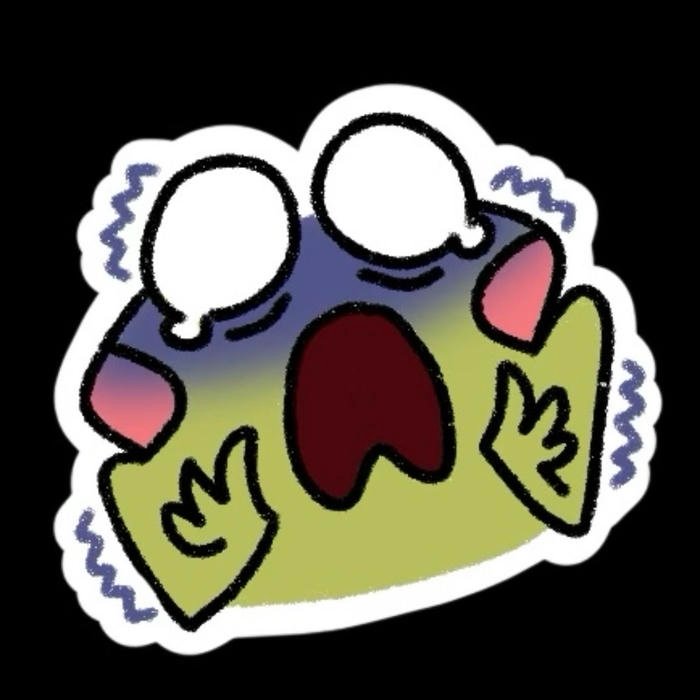 ảnh nhãn dán bựa ếch hoảng sợ