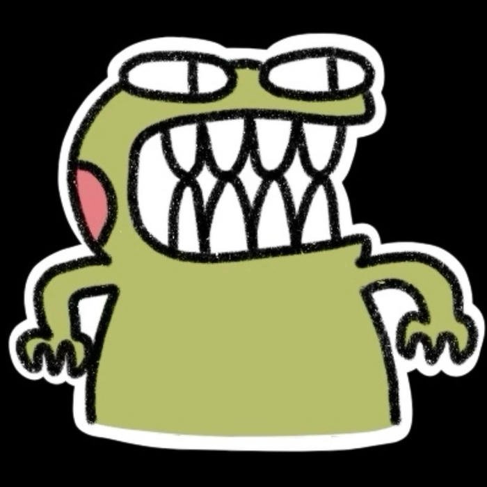 bức ảnh nhãn dán bựa chú ếch nhe răng hài hước
