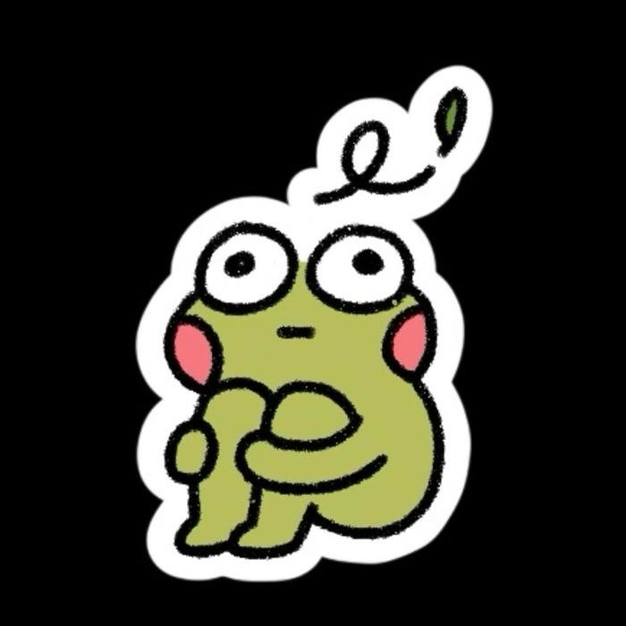 bức ảnh nhãn dán bựa ếch ngồi cô đơn hiu hắt