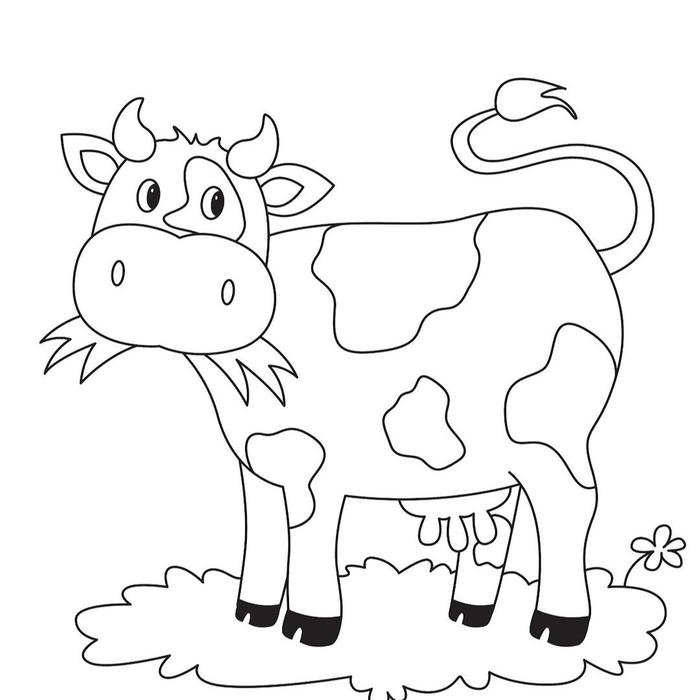 bức hình bò sữa dùng cho hoạt động tập tô màu cuối tuần