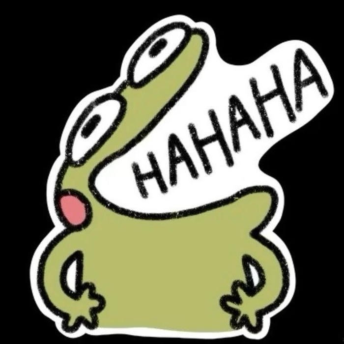 bức hình nhãn dán bựa ếch cười lớn